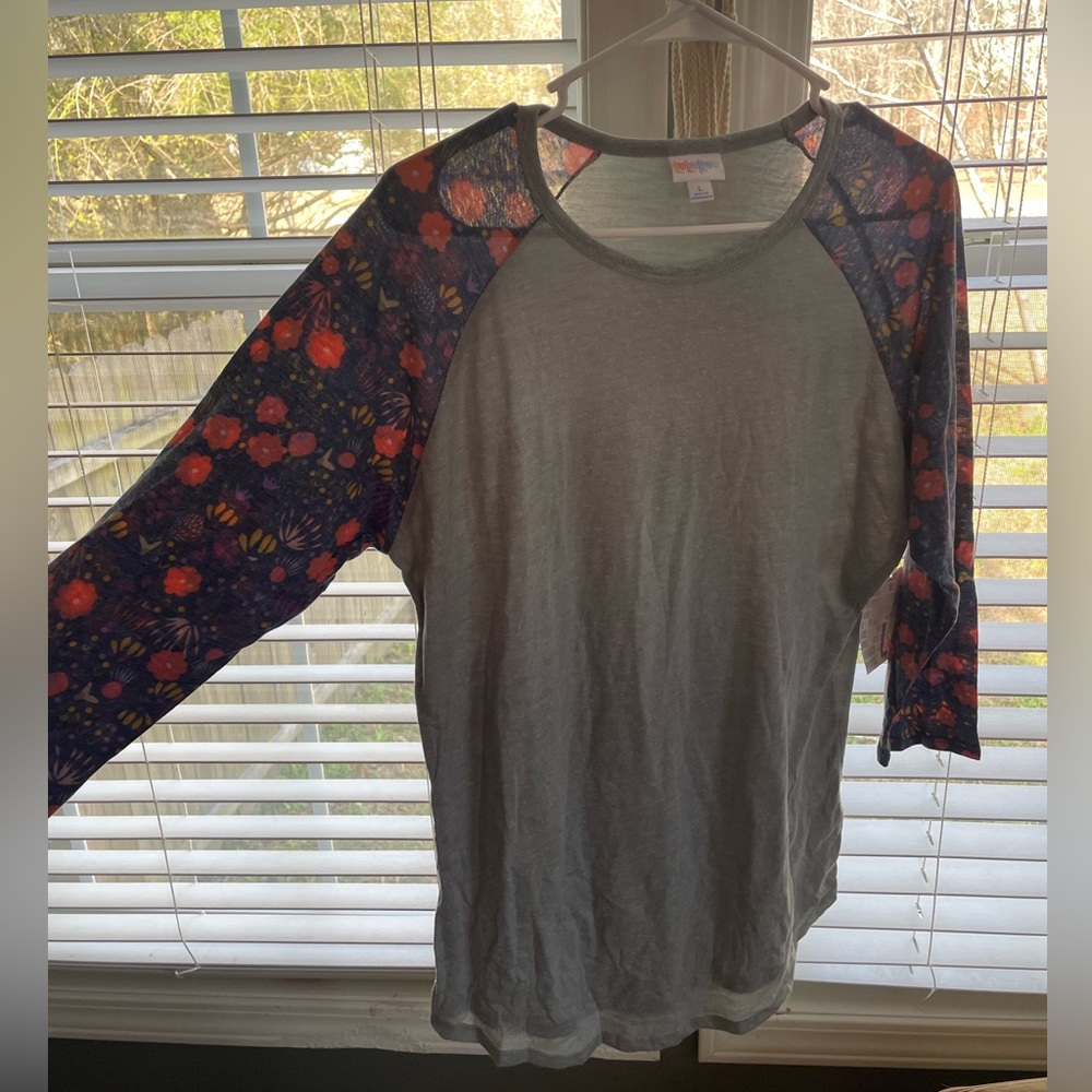 Baseball style flower print shirt